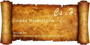 Csada Hippolita névjegykártya